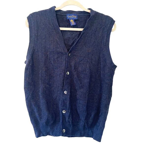 Vintage Club Room Charter Club Lambswool V Neck Rainbow Fleck Sweater Vest Sz M - Picture 1 of 7